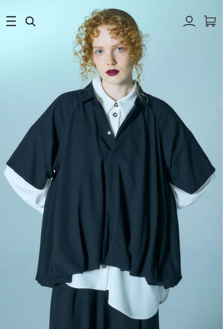 トップス ENFOLD balloon half sleeve blouse 38