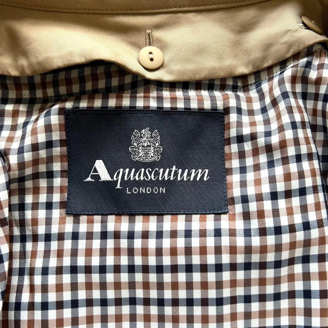 【極美品】アクアスキュータム トレンチコート モスグリーン ライナー付 ベージュ