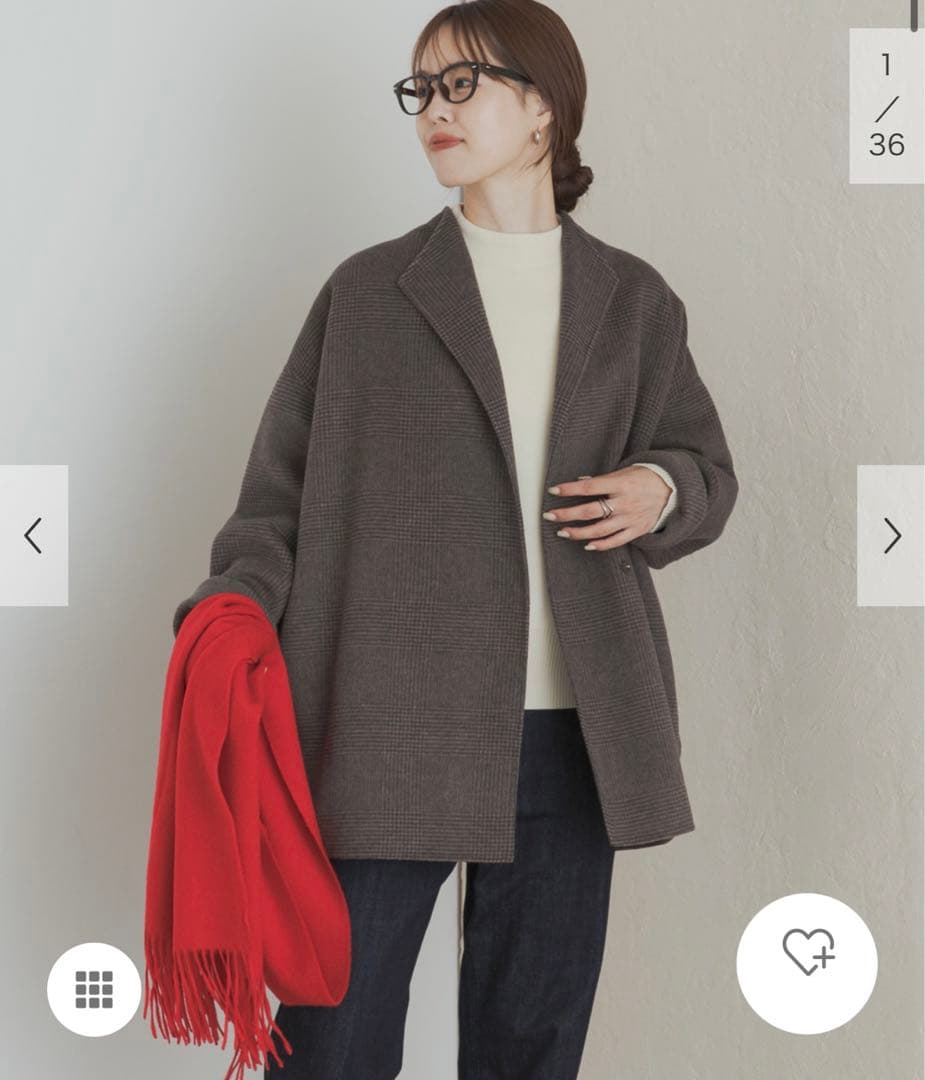 新品タグ付◆ BROWNCHECK DOORS ウールリバーミドルガウンコート