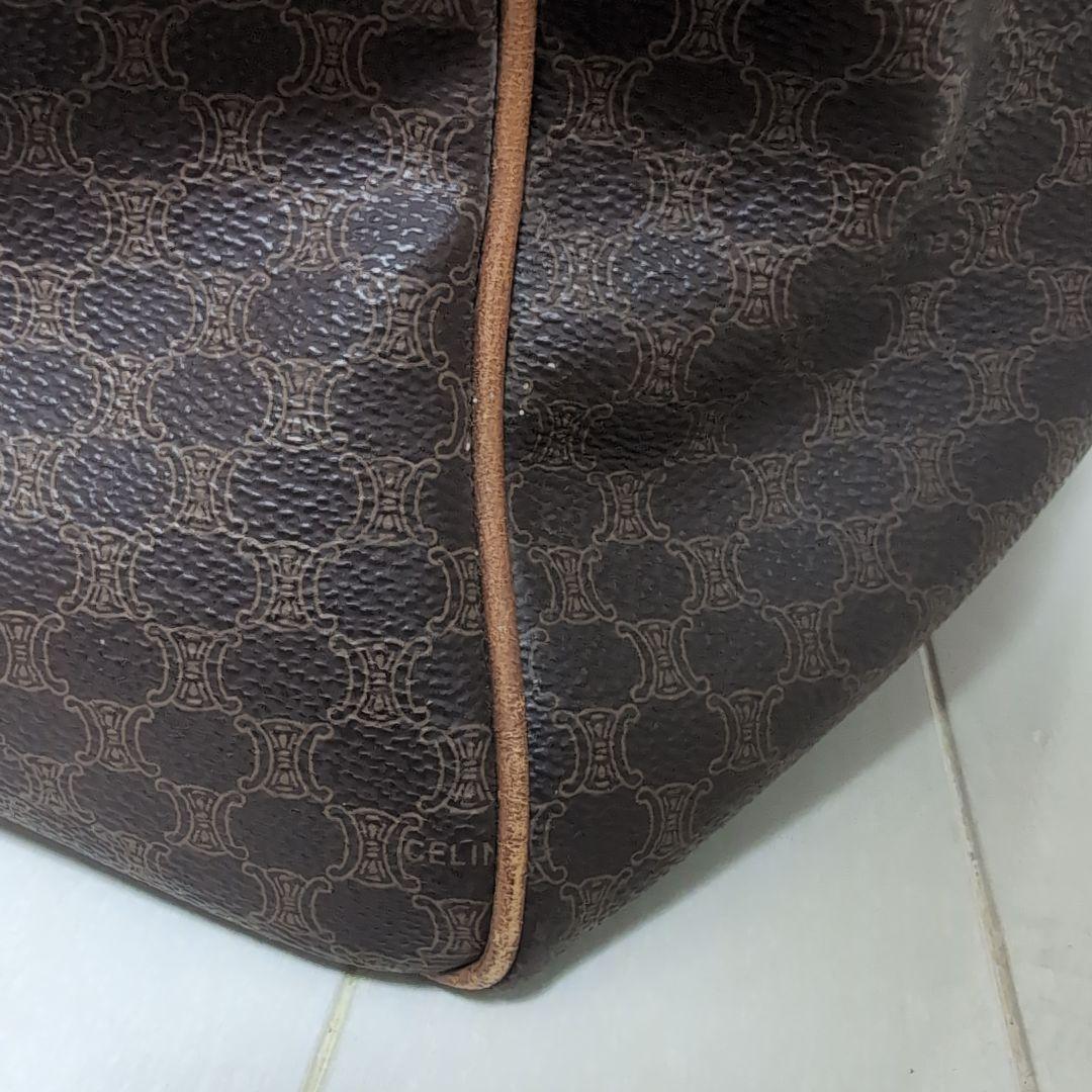 【CELINE】45cm ボストンバッグ　旅行鞄　マカダム柄　PVC