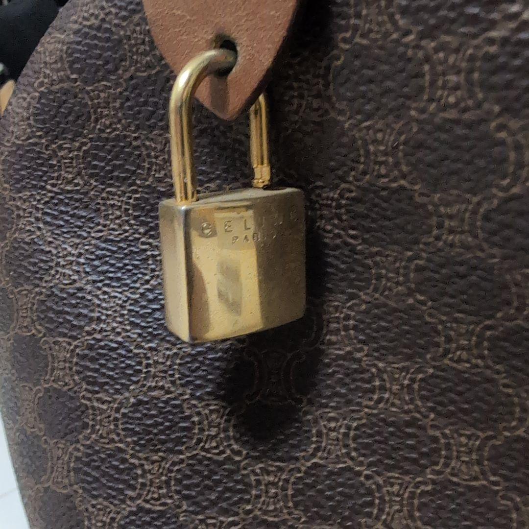 【CELINE】45cm ボストンバッグ　旅行鞄　マカダム柄　PVC