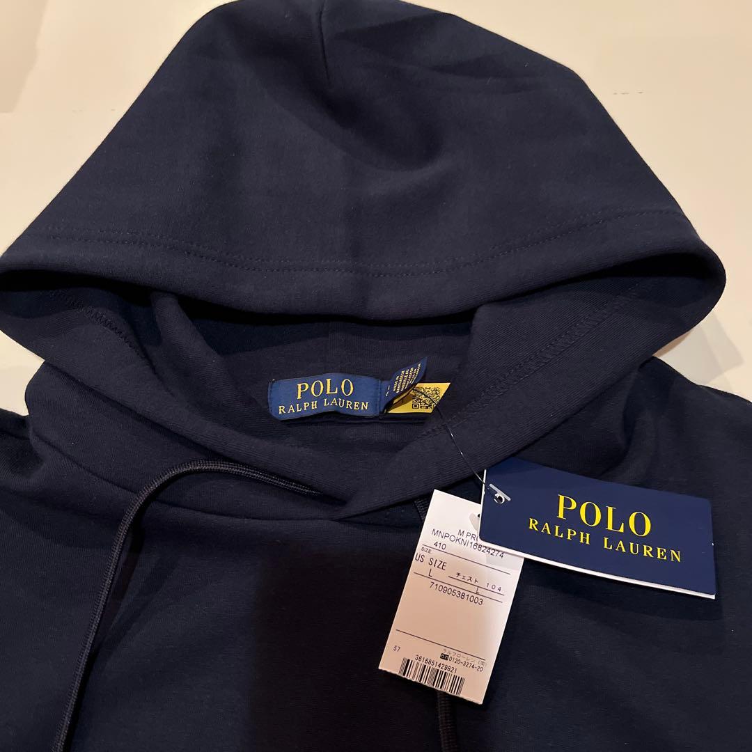 【新品】Polo Ralph Laurenセンターロゴ パーカー （ネイビー ）