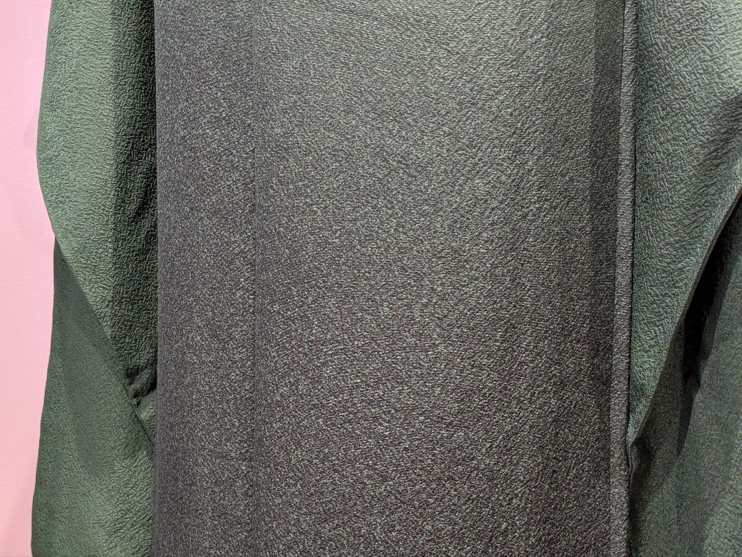 振袖フルセット 身丈165裄69.5 色無地 緑 三つ紋 逸品