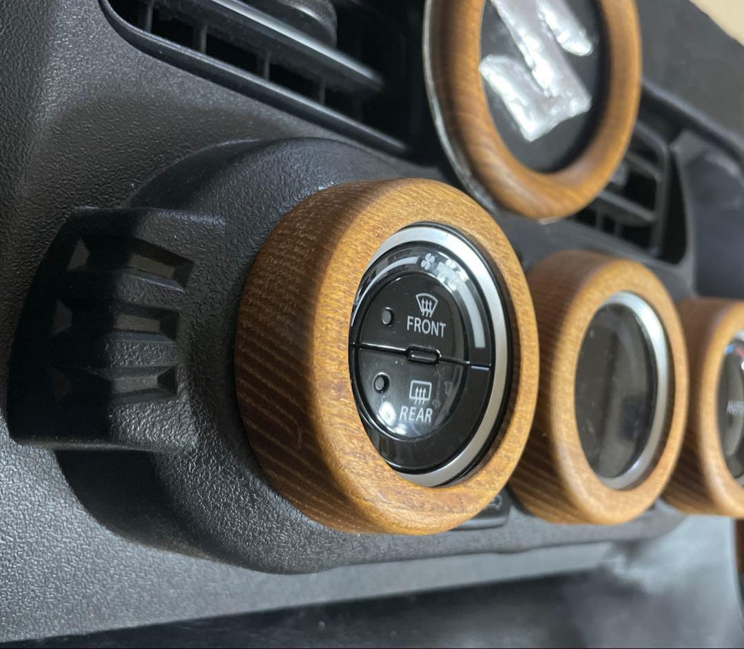 kona様用ジムニーJB64《槐製》エアコンダイヤルリングとハンドルホーンリング