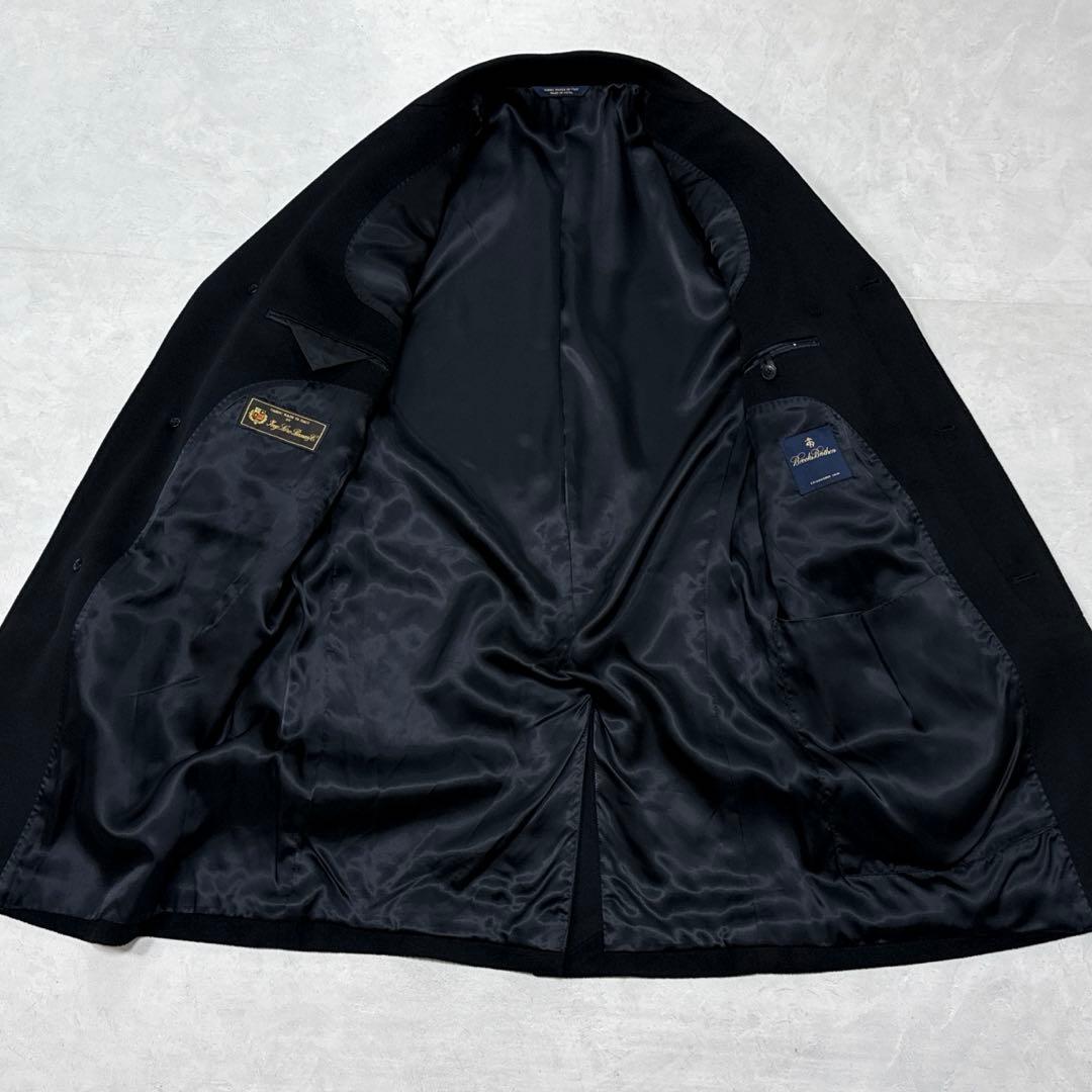 希少 美品 ブルックスブラザーズ ロロピアーナ チェスターコート ブラック