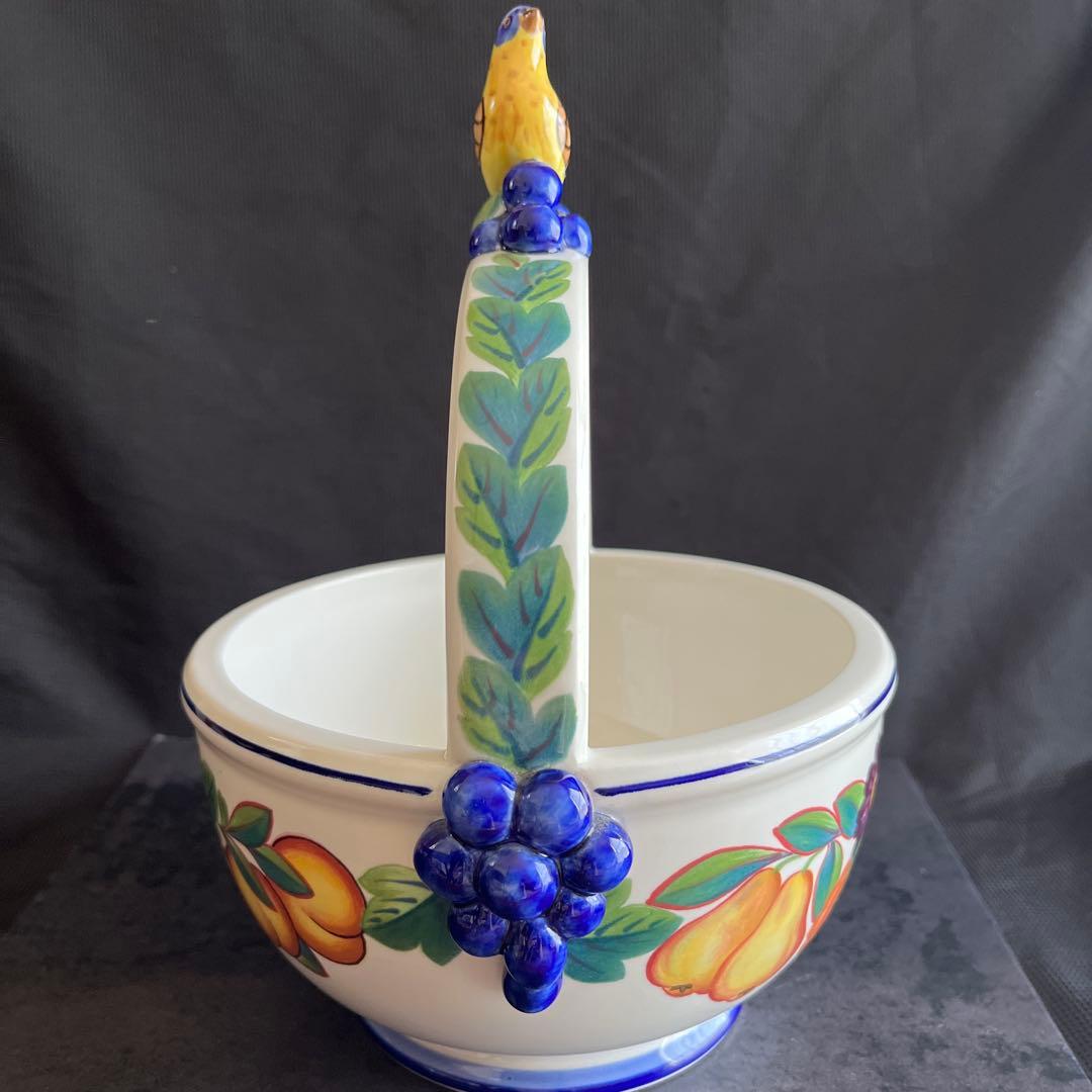 ロイヤルコペンハーゲン ゴールデンサマー小鳥ハンドルバスケット