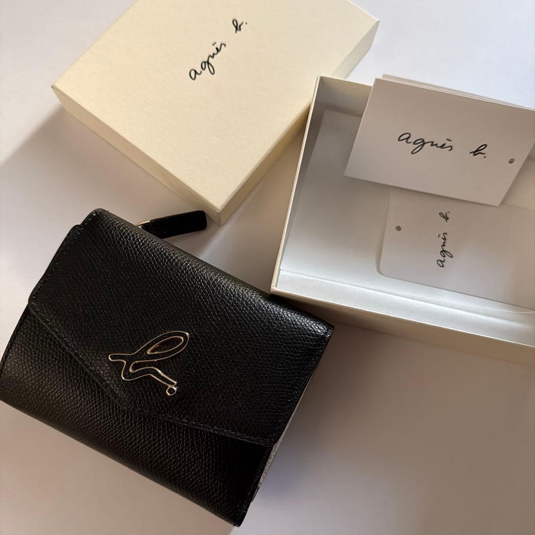 agnès b. 二つ折り財布 ブラック