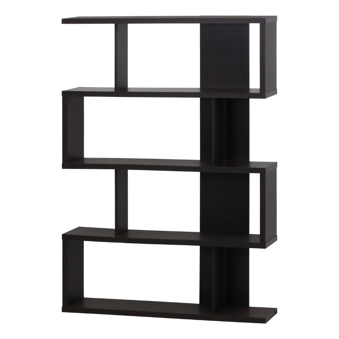 縦横可能 S型ディスプレイラック/収納棚 4段 ブラウン