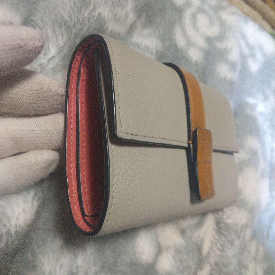 ロエベLOEWEバーティカルウォレットアナグラム　グレージュ