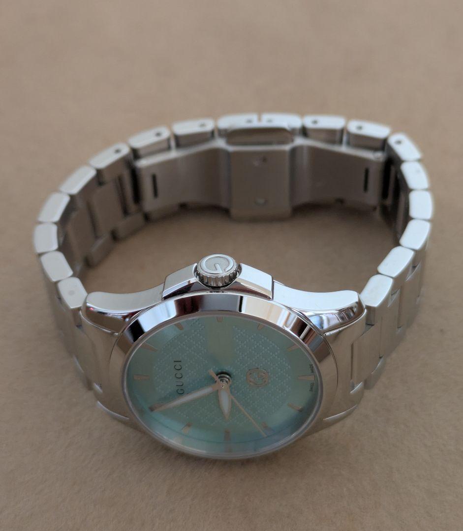 【美品】GUCCIタイムレスターコイズブルー腕時計ペア2本