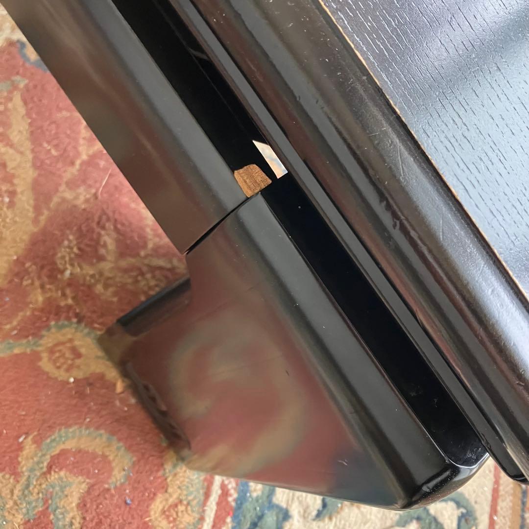 昭和レトロ ナショナル 一枚板風大型こたつ 木製コタツテーブル 大型座卓 黒