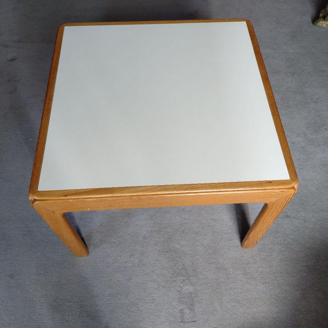 ティーテーブル ホワイト天板MARUNI