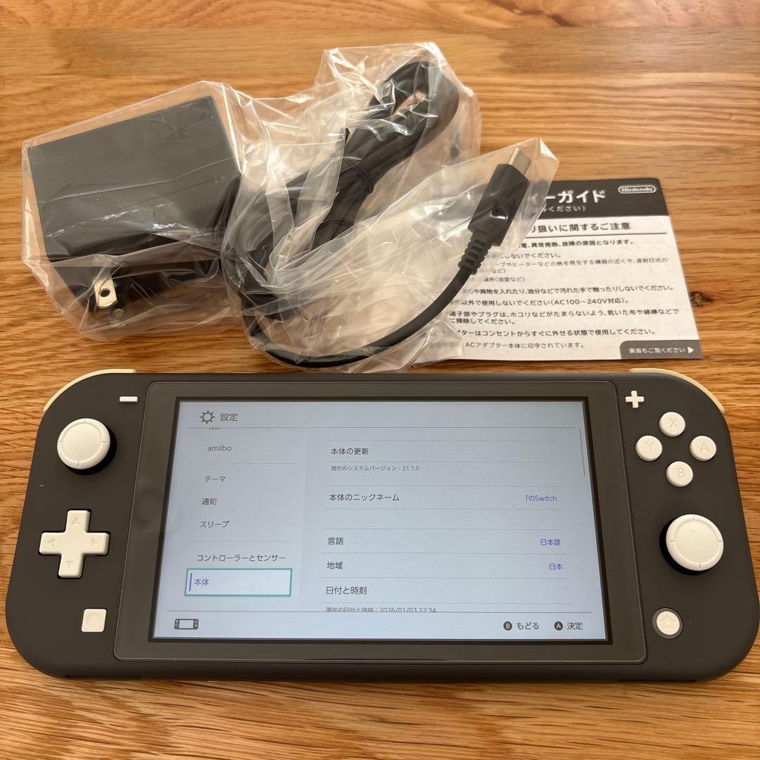 【美品・大人使用】Switch Lite グレー 本体【スティック公式整備済】