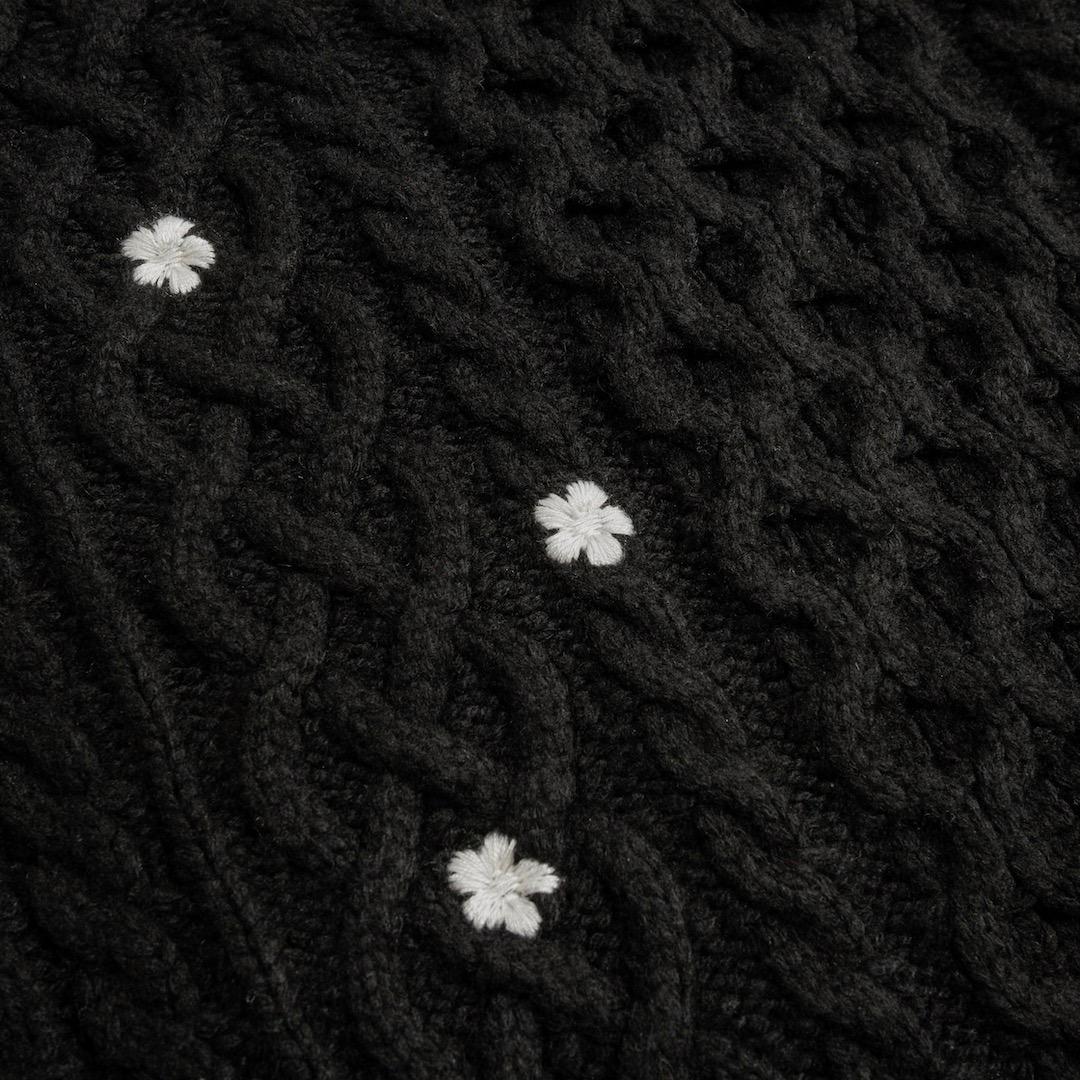 Gypsohila ジプソフィア Floral Cable Knit ブラック