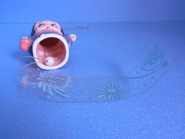 珍品　ベティちゃん　風鈴　着物BETTY　陶器製　ふうりん　和物　昭和レトロ