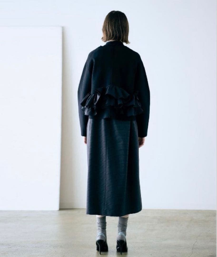 【新品・未使用】MARILYNMOON スパイラルタフタラッフルニットジャケット