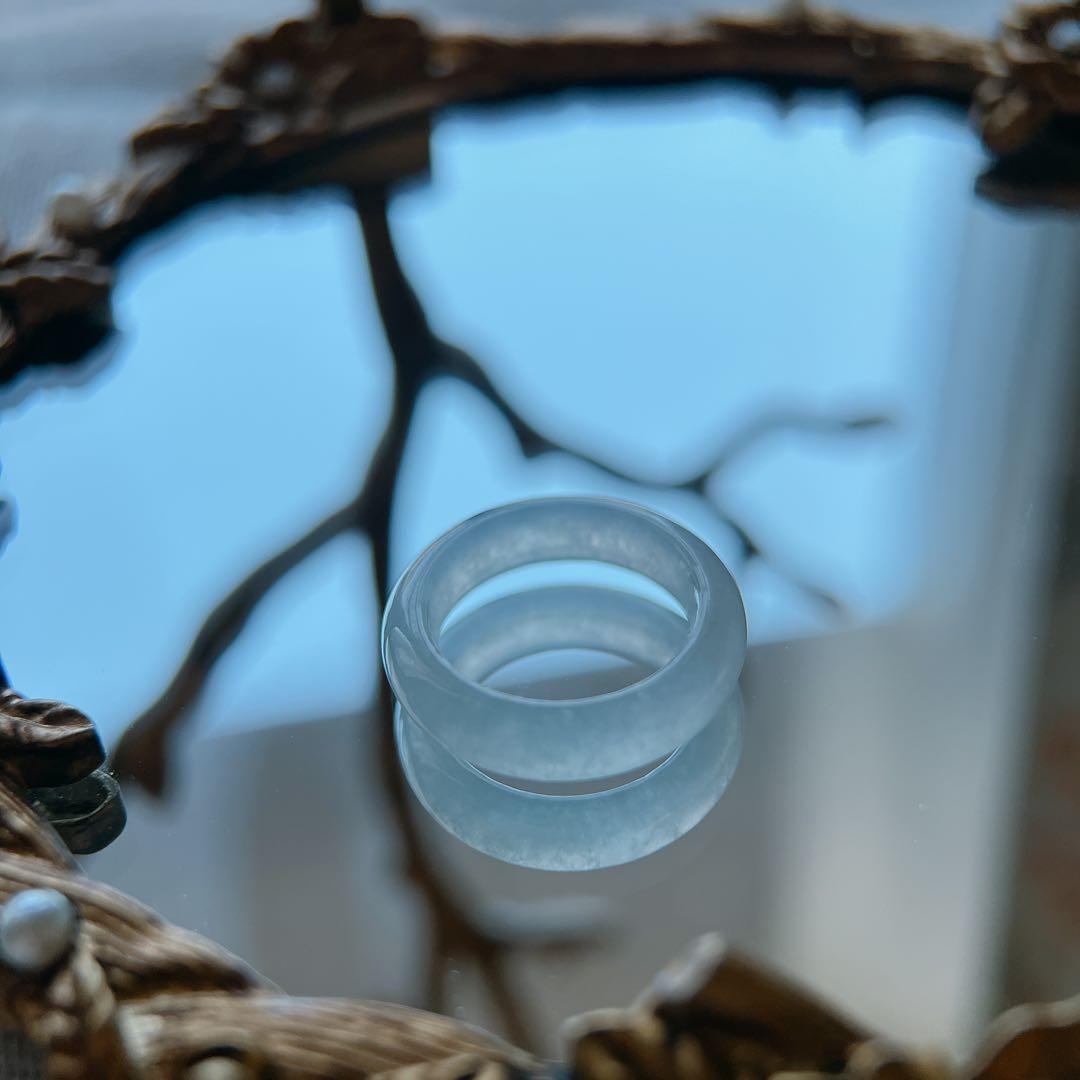 ミャンマー産天然本翡翠 くりぬきリング 10号