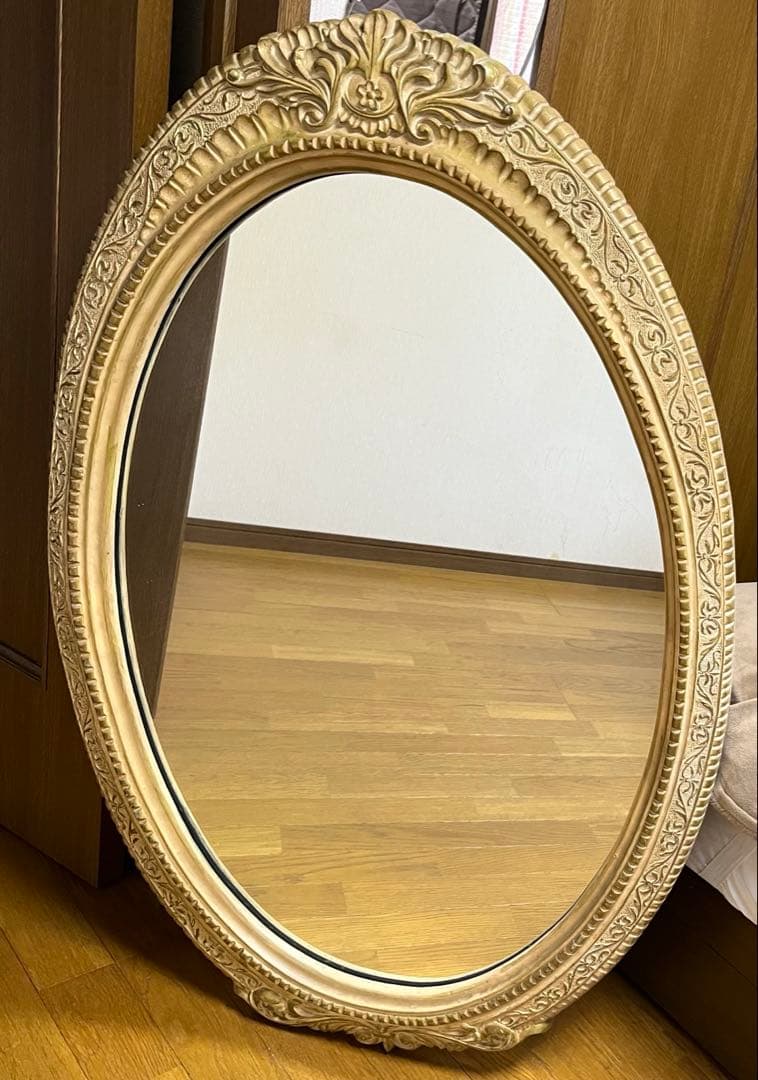 姿見鏡　大型　ウォールミラー　おしゃれ　可愛い　楕円　鏡　壁掛け