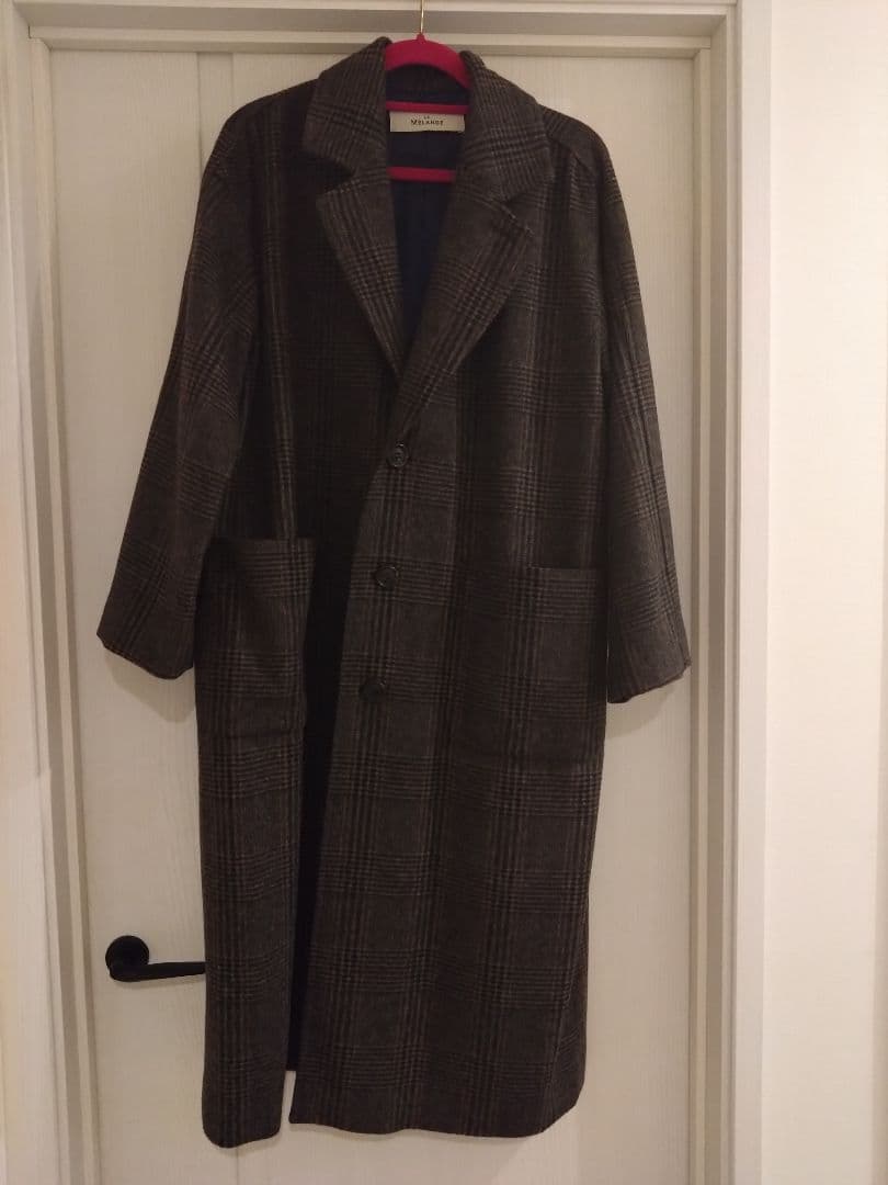 Le Melange チェック柄ロングコート