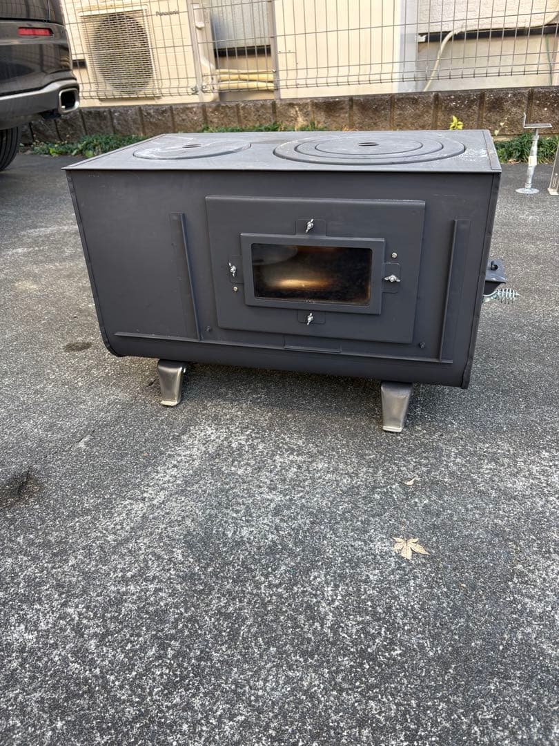 新保製作所3面窓付き薪ストーブFIRESIDE 煙突横出しオプションセット