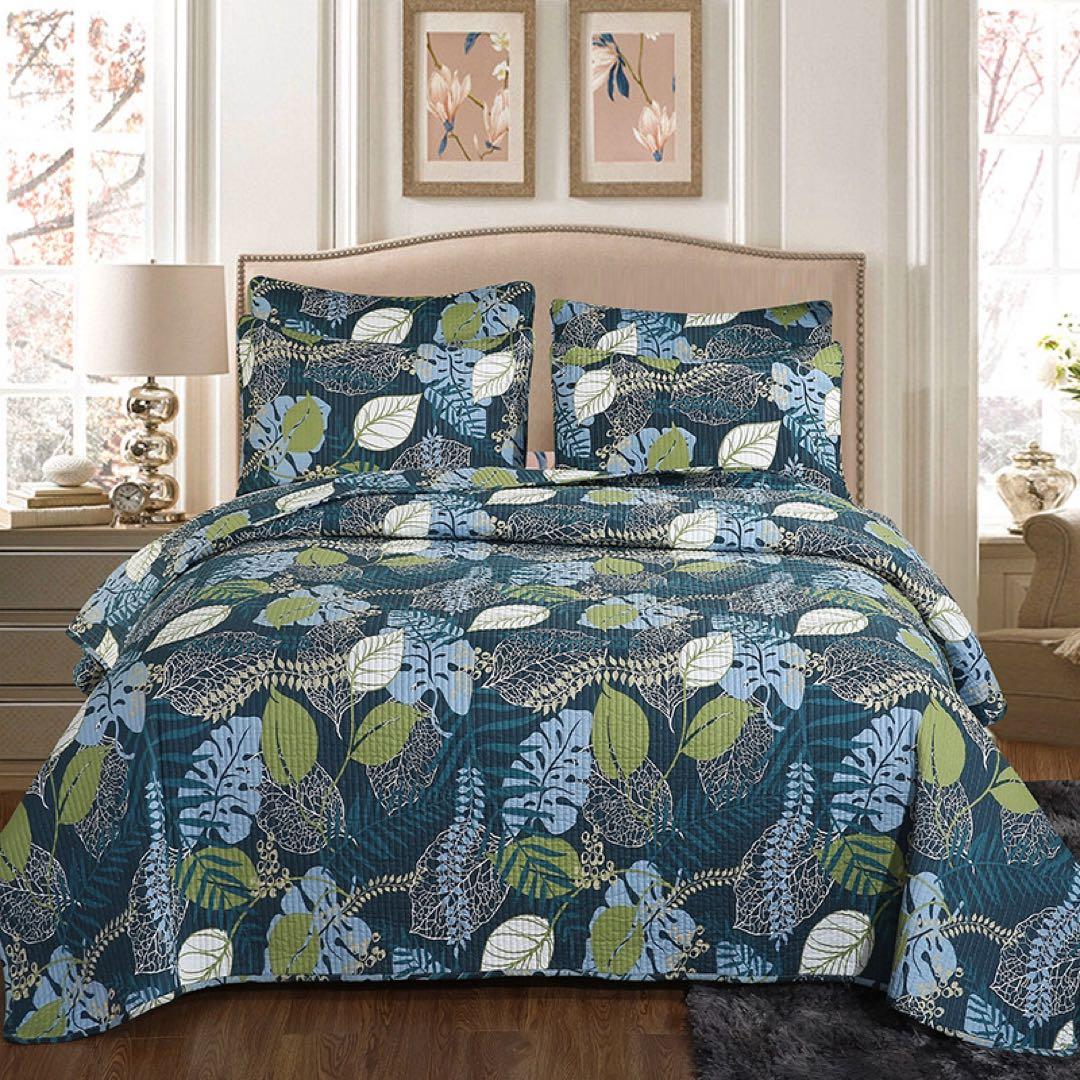 キルトベッドカバー3点セット綿マルチカバー キルティング 001