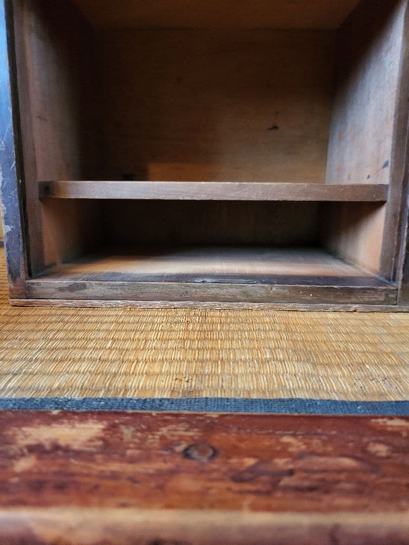 蛇腹 木製 収納 ボックス　引き出し付き　ヴィンテージ　アンティーク