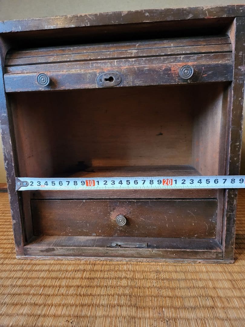 蛇腹 木製 収納 ボックス　引き出し付き　ヴィンテージ　アンティーク