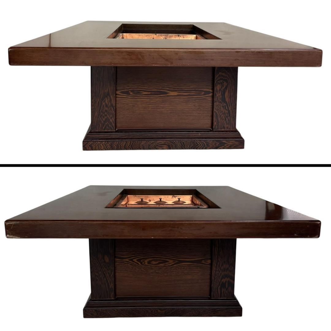 最高級品 鉄刀木 無垢材 関西火鉢 長火鉢 囲炉裏 ヴィンテージ 1200W