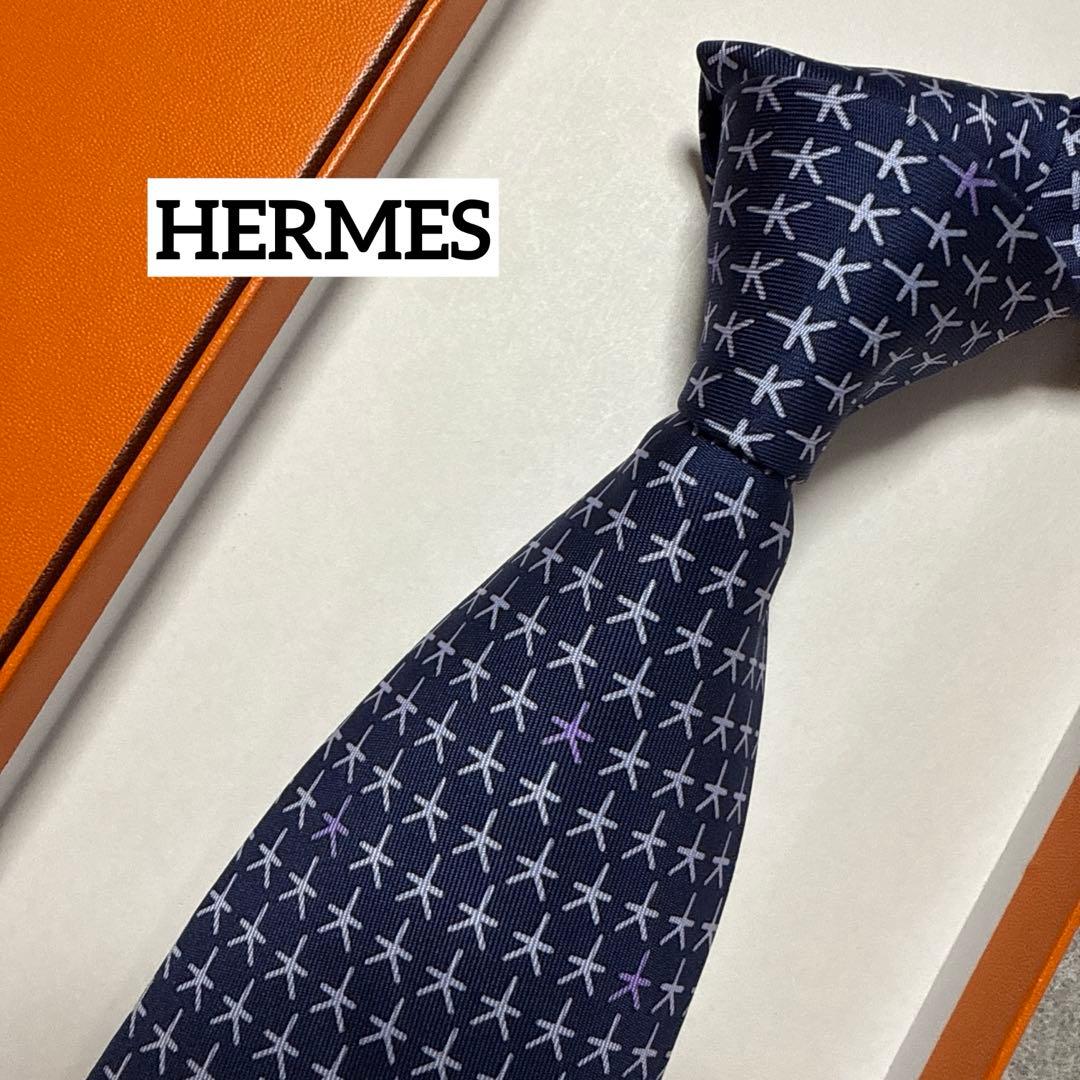 極美品　エルメス　紺ネイビー　シルク　結婚式