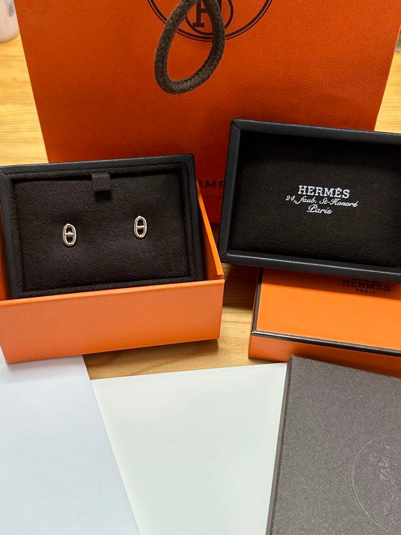 m*u様 エルメス シェーヌ・ダンクル TPM ピンクゴールド ピアス 18K