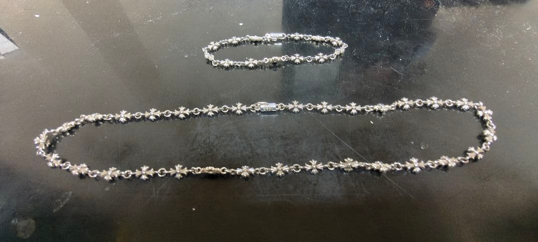 シルバー タイニータイプ ネックレスとブレスレットセット