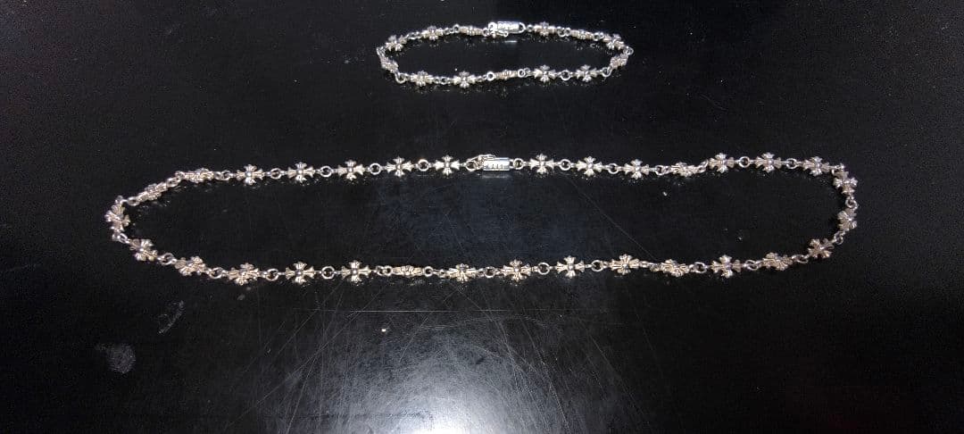 シルバー タイニータイプ ネックレスとブレスレットセット