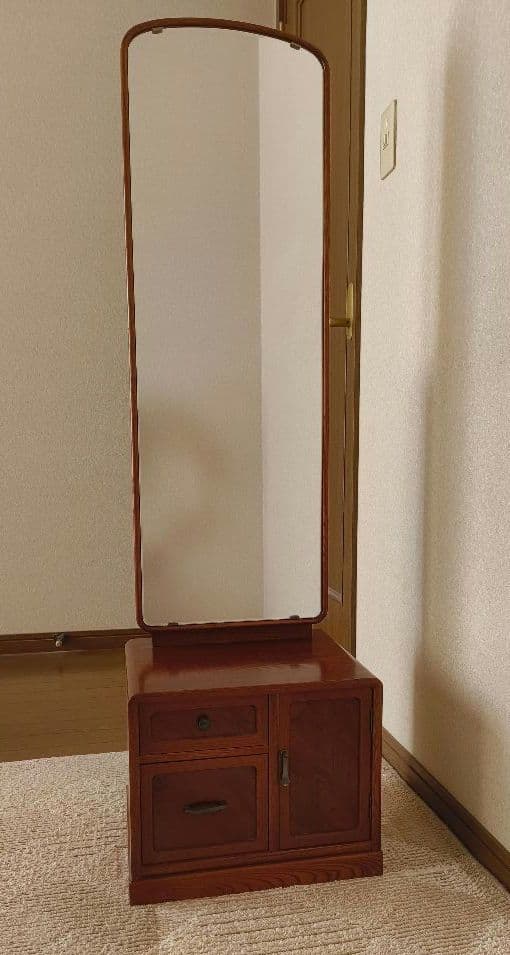 木製ドレッサー・鏡台 ブラウン 和風