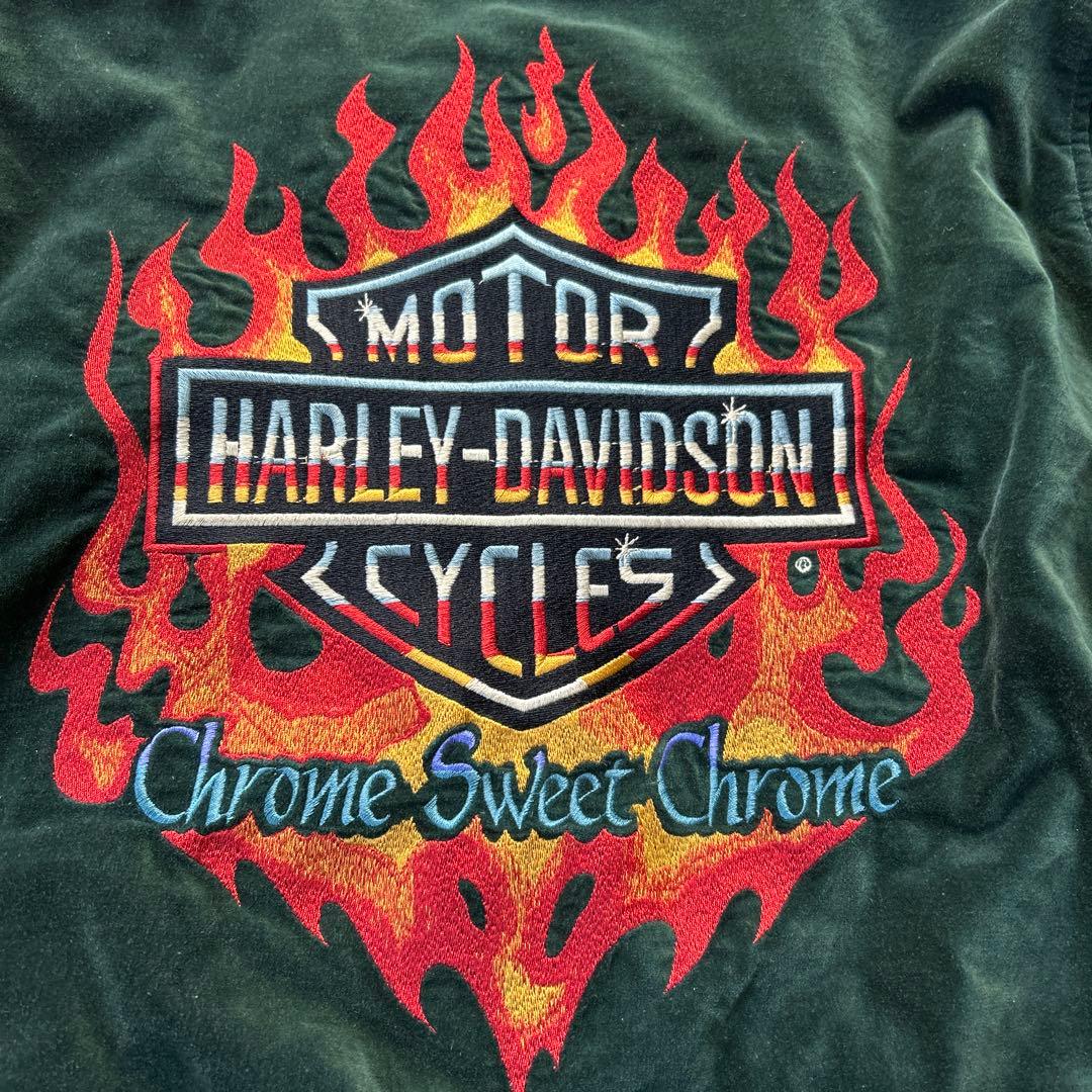Harley-Davidson ベルベット ベロア　スカジャン グリーンM