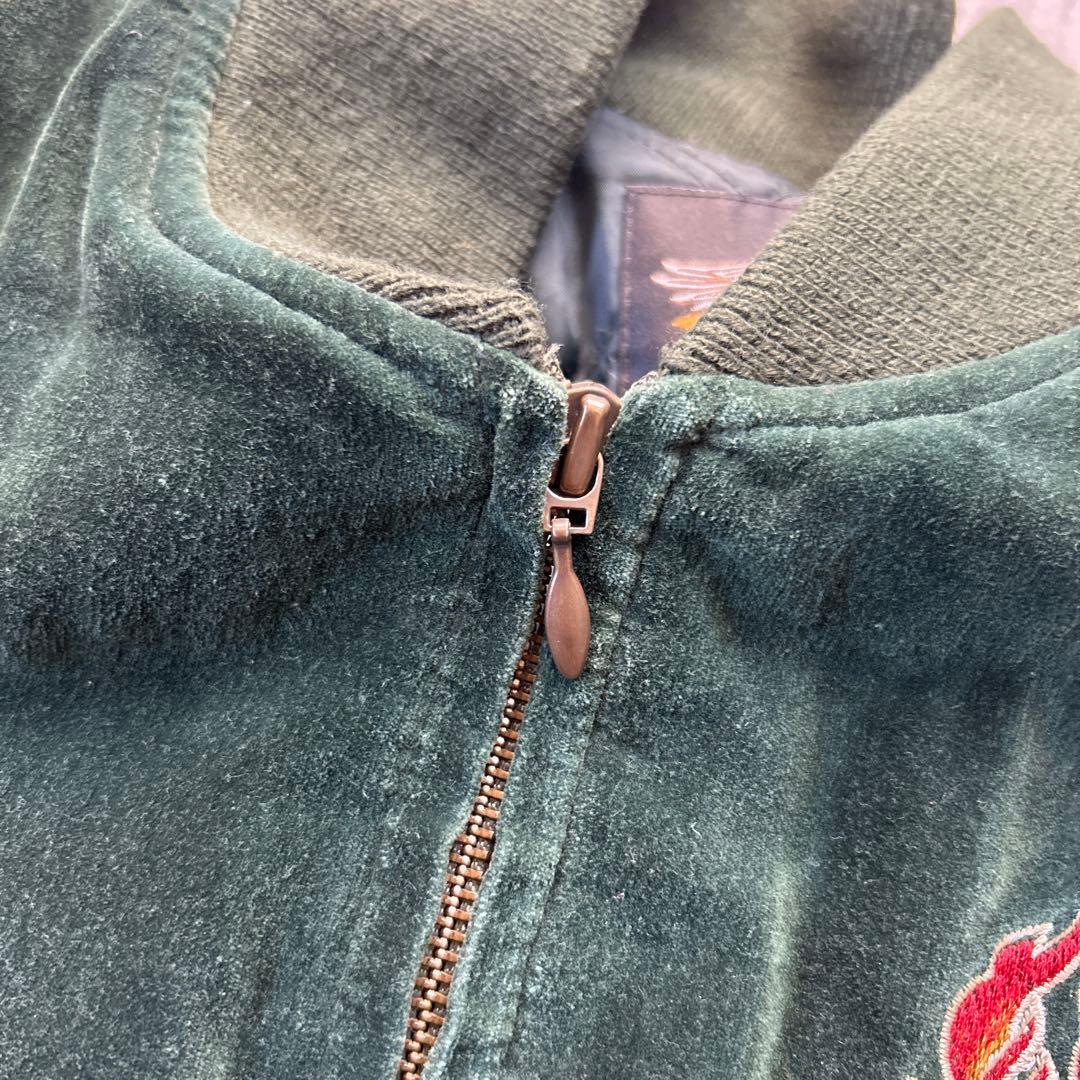 Harley-Davidson ベルベット ベロア　スカジャン グリーンM