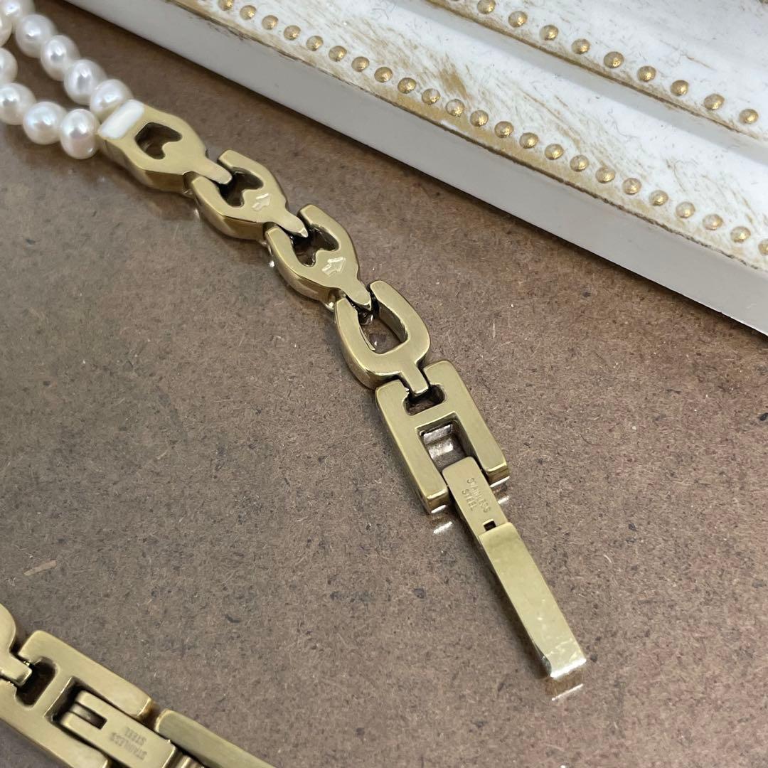 【美品】Samantha Tiara パールベルト　シェル文字盤　ベルト調整可能