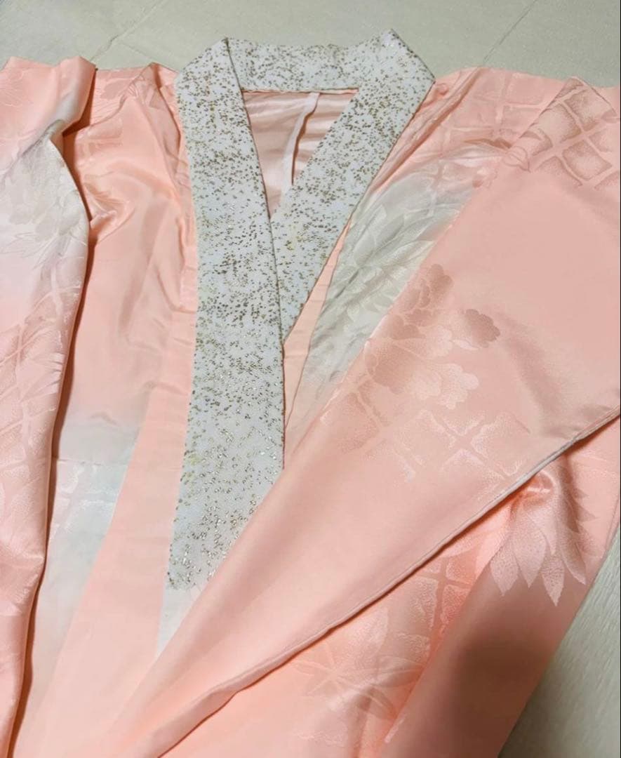 濃青緑振袖 蝶模様 金帯付　セット　成人式　正絹　振袖　身長170cm位迄　美品