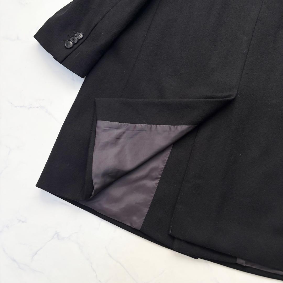 極美品 ヒューゴボス チェスターコート ロング丈 ブラック 52 3L