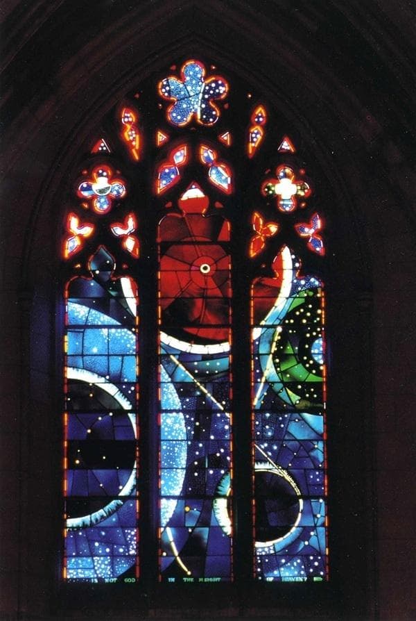 ワシントン大聖堂 宇宙の窓 ヴィンテージ ステンドグラス 赤い月 アポロ11号