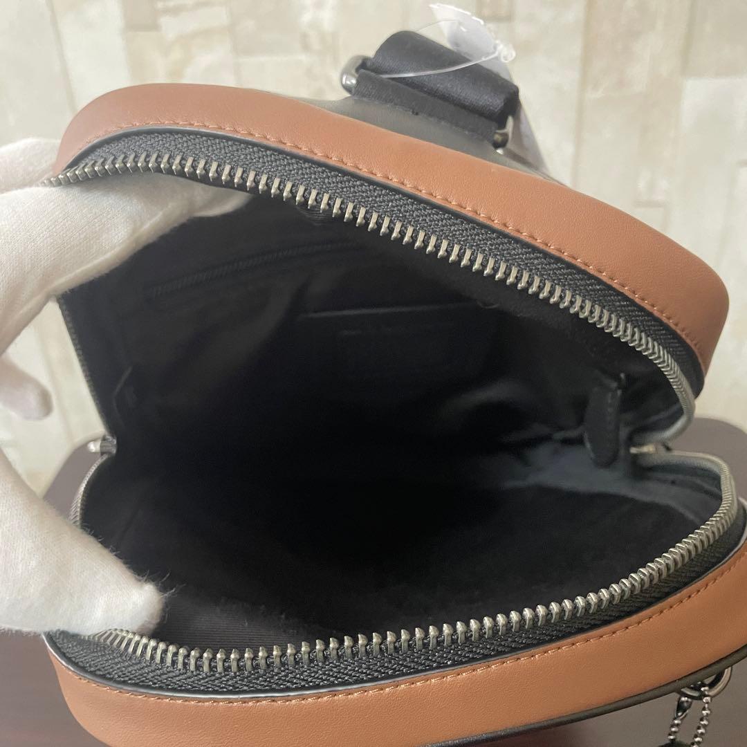 早い者勝ち！訳あり新品 COACH ボディバッグ サドル ブラウン×ブラック