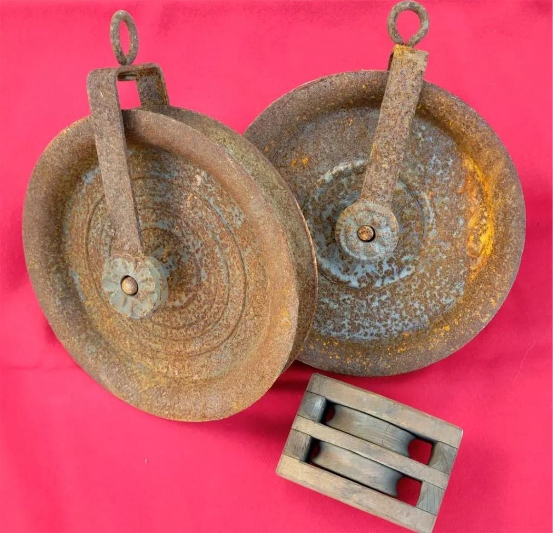 昭和レトロ・滑車・ガーデニング・アンティーク・古道具