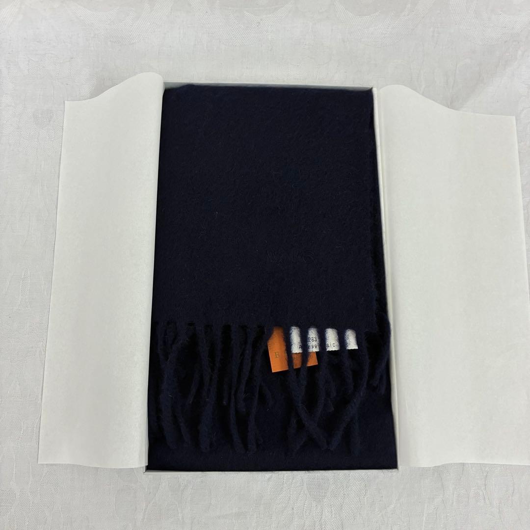 新品・タグ付き 【WAKO】マフラー BEGG ネイビー カシミヤ100%