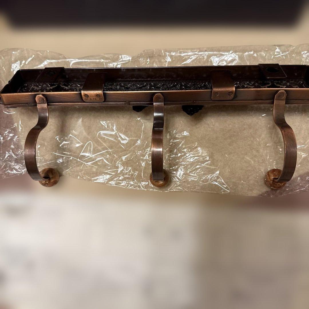 未使用　アンティーク　アイアン　3連　フック　レトロ