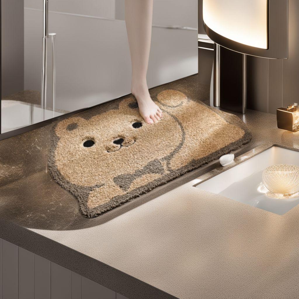 速乾 おしゃれ バスマット お風呂マット かわいい ひぐま