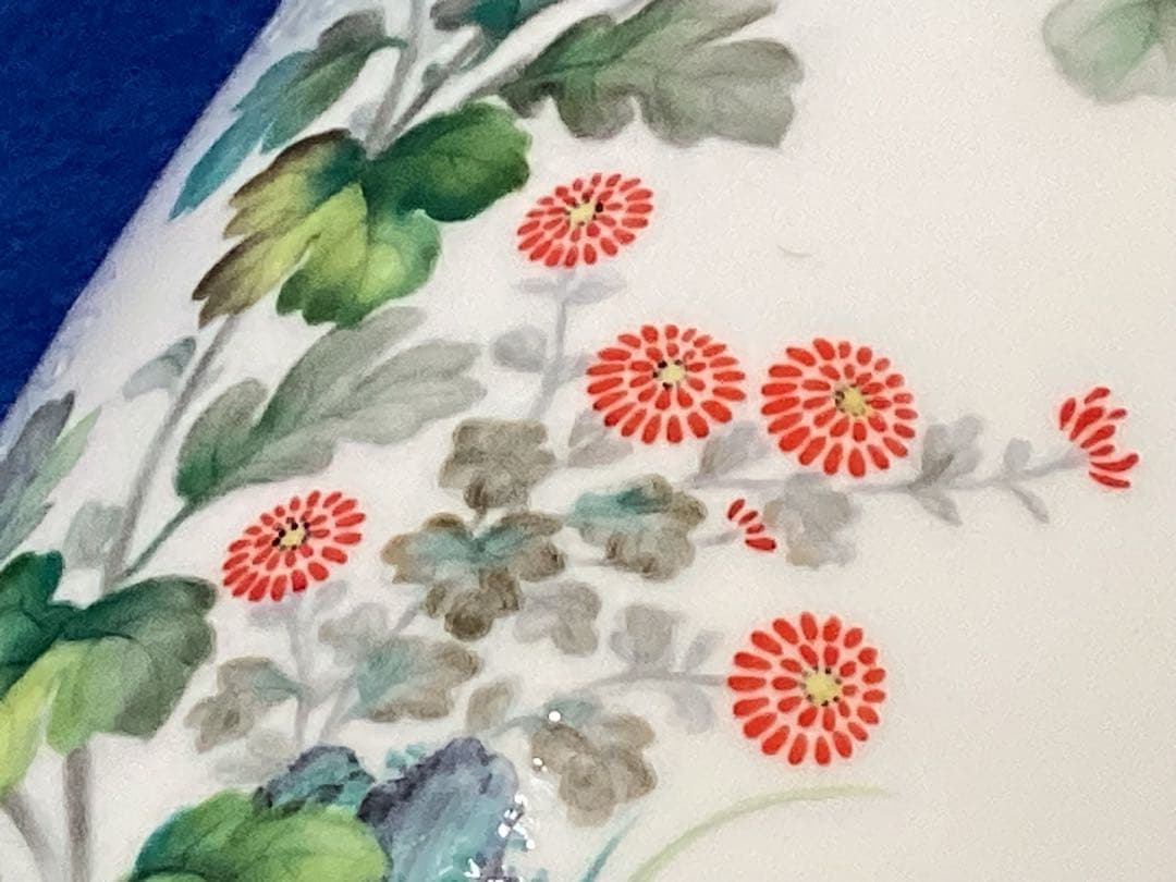 戦前製　オールドノリタケ　シカ印　白菊花柄花瓶　ボーンチャイナ　日本陶器会社