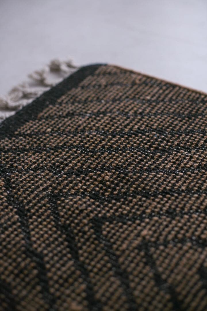 105cm×61cm モロッコ　ベニワレン　ウール　ブラウン　ブラック