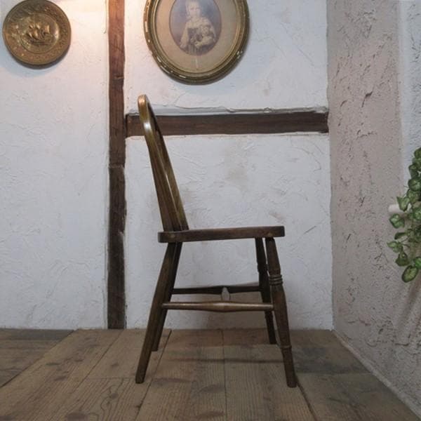 イギリス アンティーク 家具 キッチンチェア スティックバック 英国 4743e