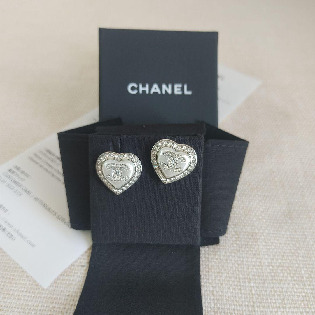 シルバー ピアス CCマーク ハート