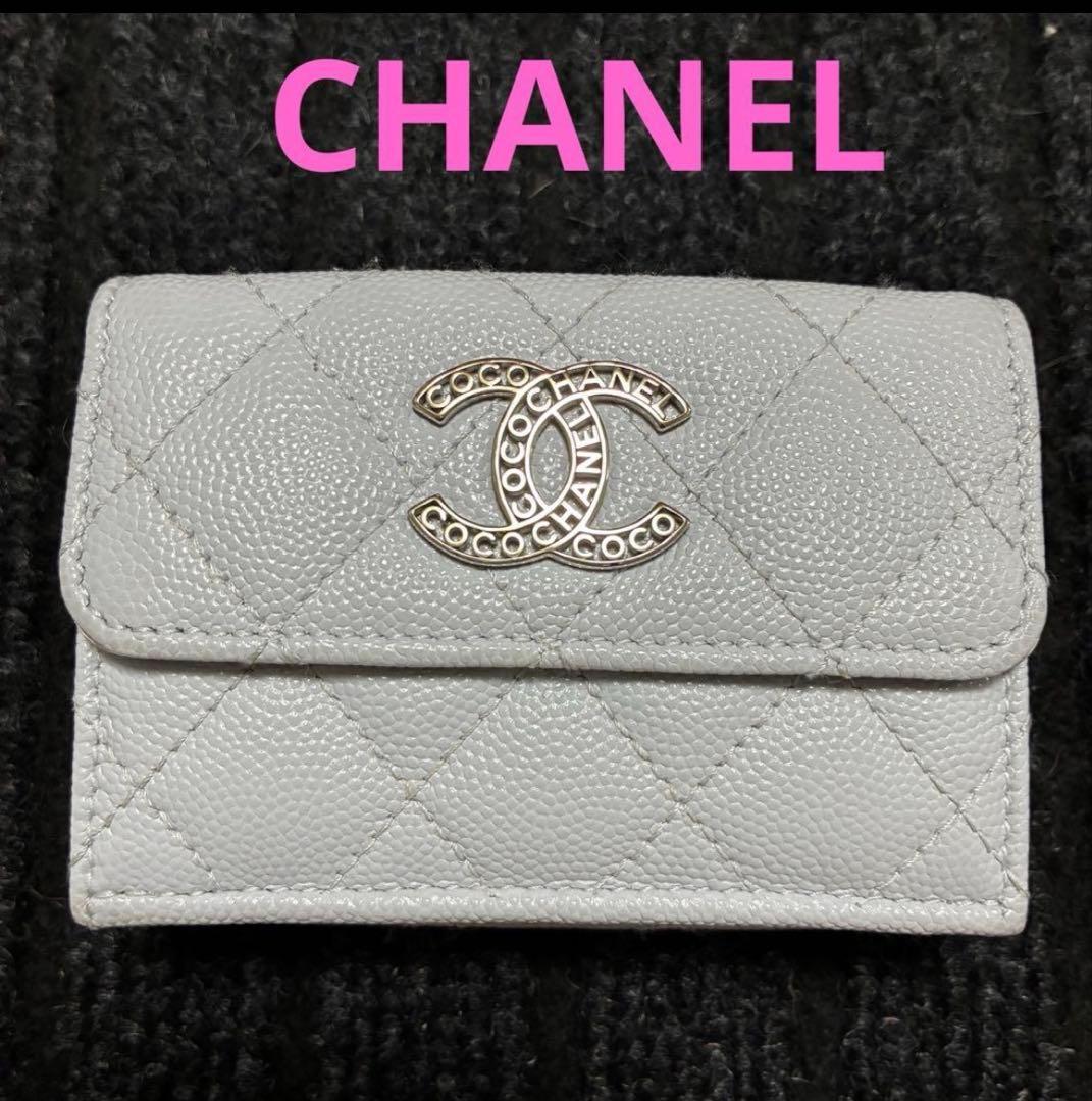 CHANEL 折り財布 ミニ財布 シャネル マトラッセキャビアスキン限定セール！