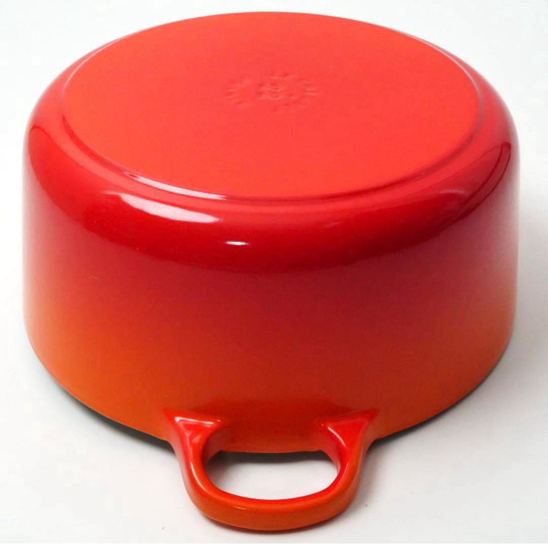 【美品】LE CREUSET　ココット ロンド オレンジ　22cm